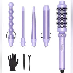 Wavytalk 5-in-1 Curling Iron Set + Blowout Brush Tourmaline Ceramic NIB*